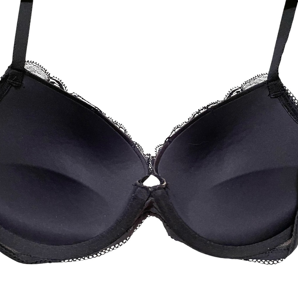 Calvin Klein Bra Navy Blue Lace Push-up Size 32D Pretty! - Picture 5 of 6